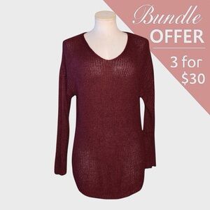 Charlotte Russe Lightweight Open Knit V-Neck Sweater